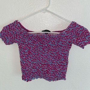 Topshop pink and blue cropped top. Size 4